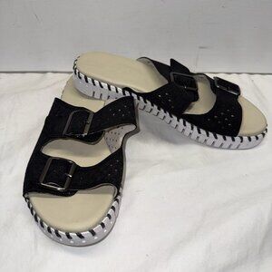 Women's Ilse Jacobsen Tulip 1176LC Black 2 Buckle Sandal EU size 39